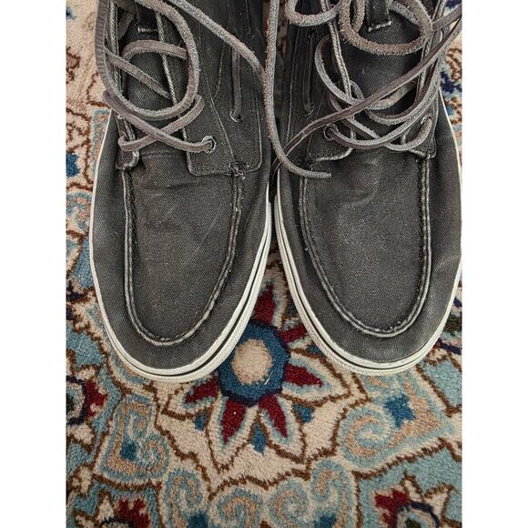 Sperry, gray, zip up canvas high top sneakers, men's 12 EUC - Picture 4 of 7